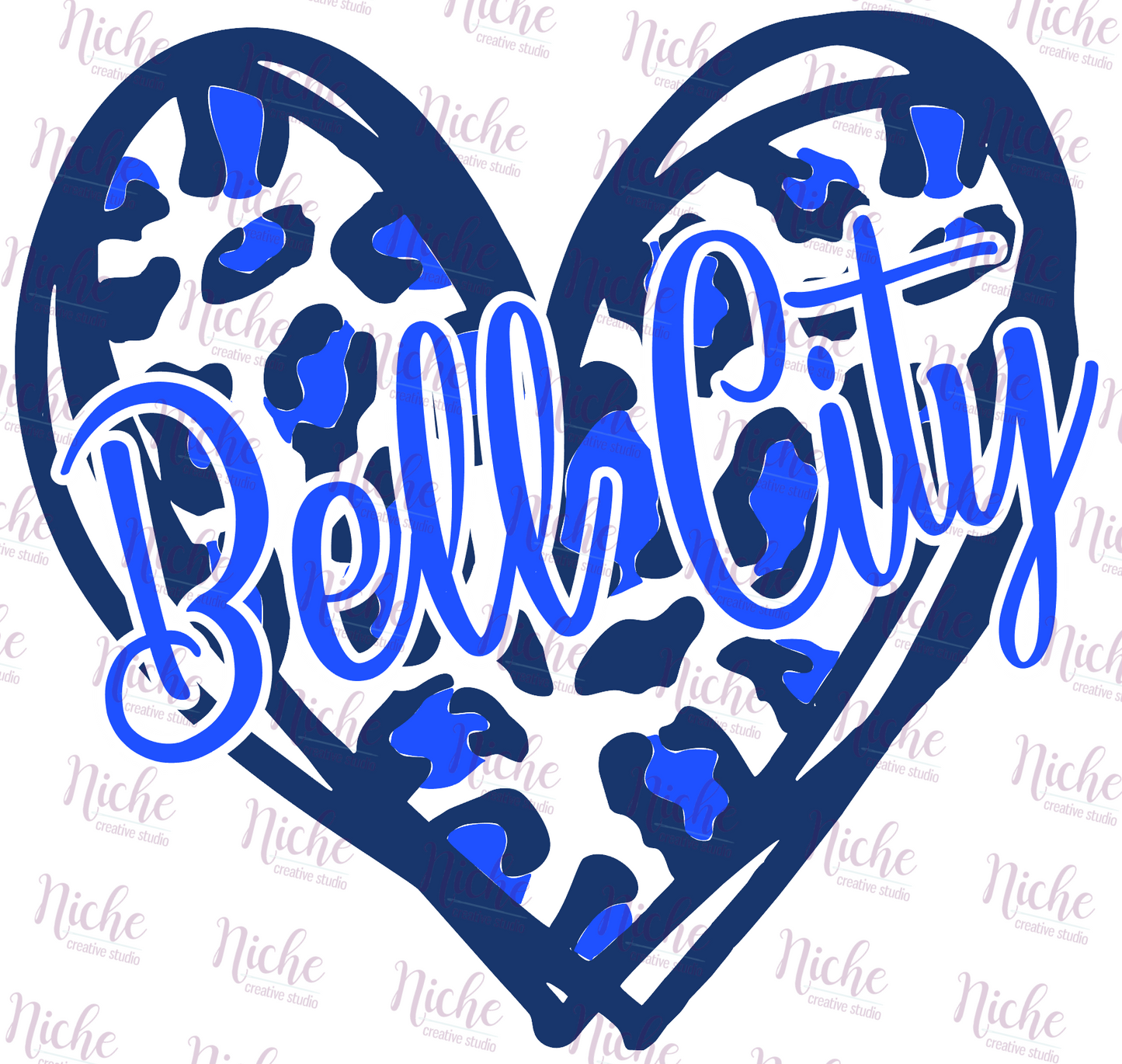 - BEL586 Bell City Leopard Heart Decal
