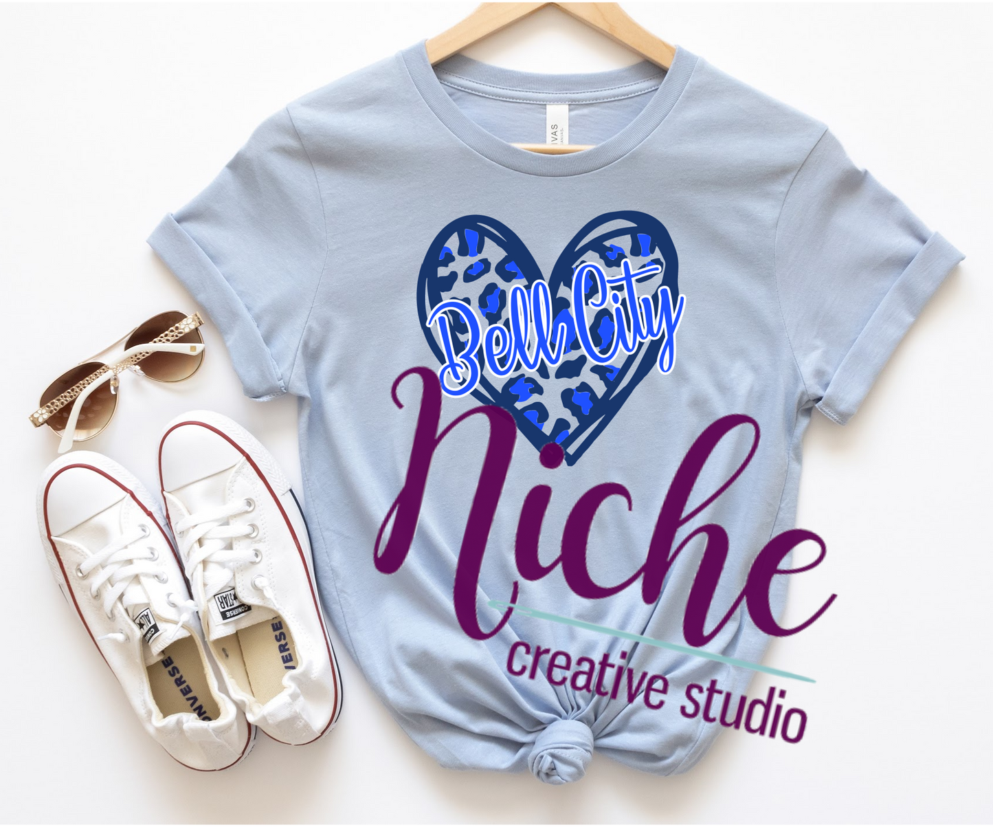 - BEL586 Bell City Leopard Heart Decal