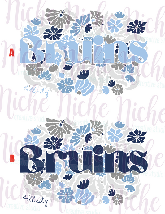 -BEL8485 Bruins Groovy Floral Decal