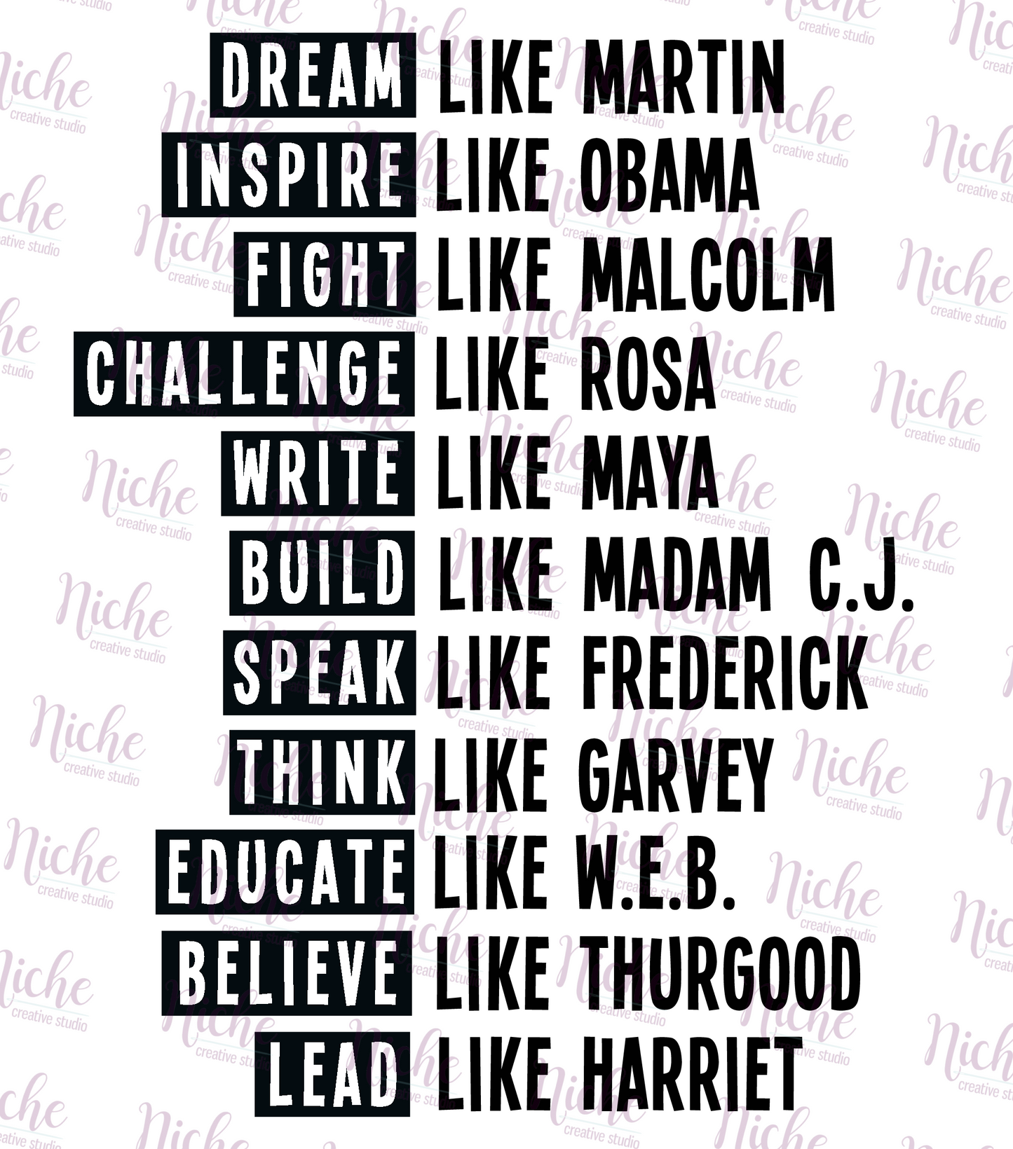 -BHM1474 Be Like Black History Decal