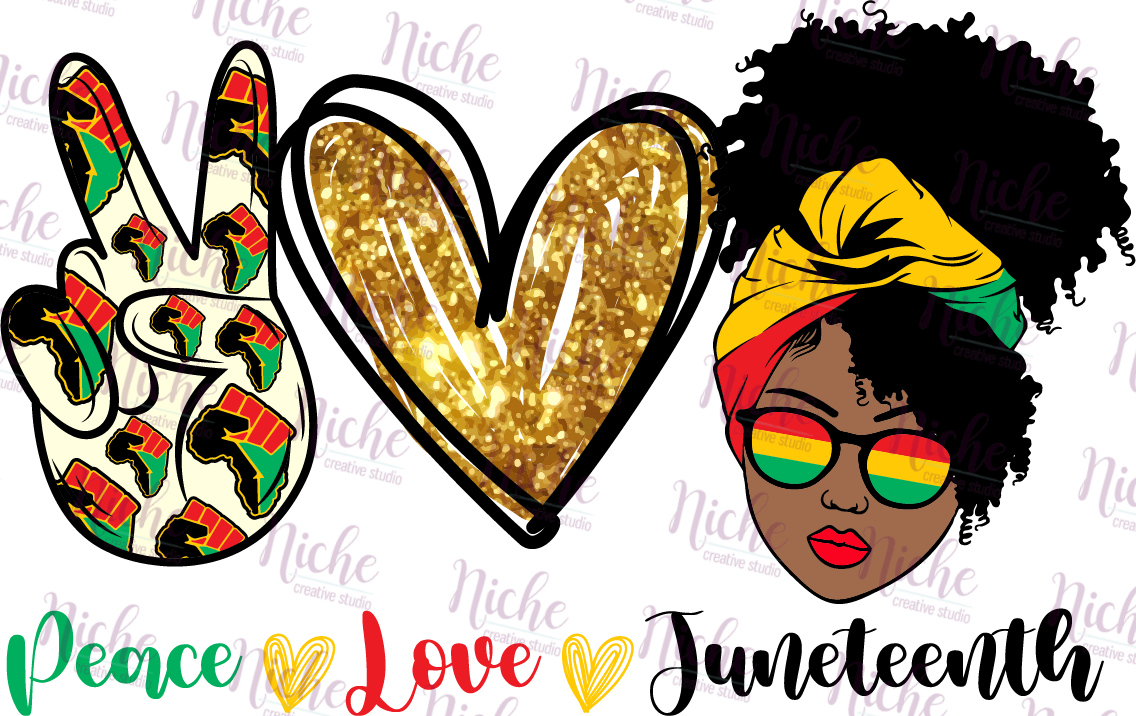 -BHM1487 Peace Love Juneteenth Decal