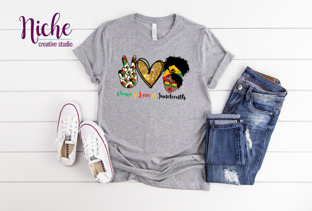 -BHM1487 Peace Love Juneteenth Decal