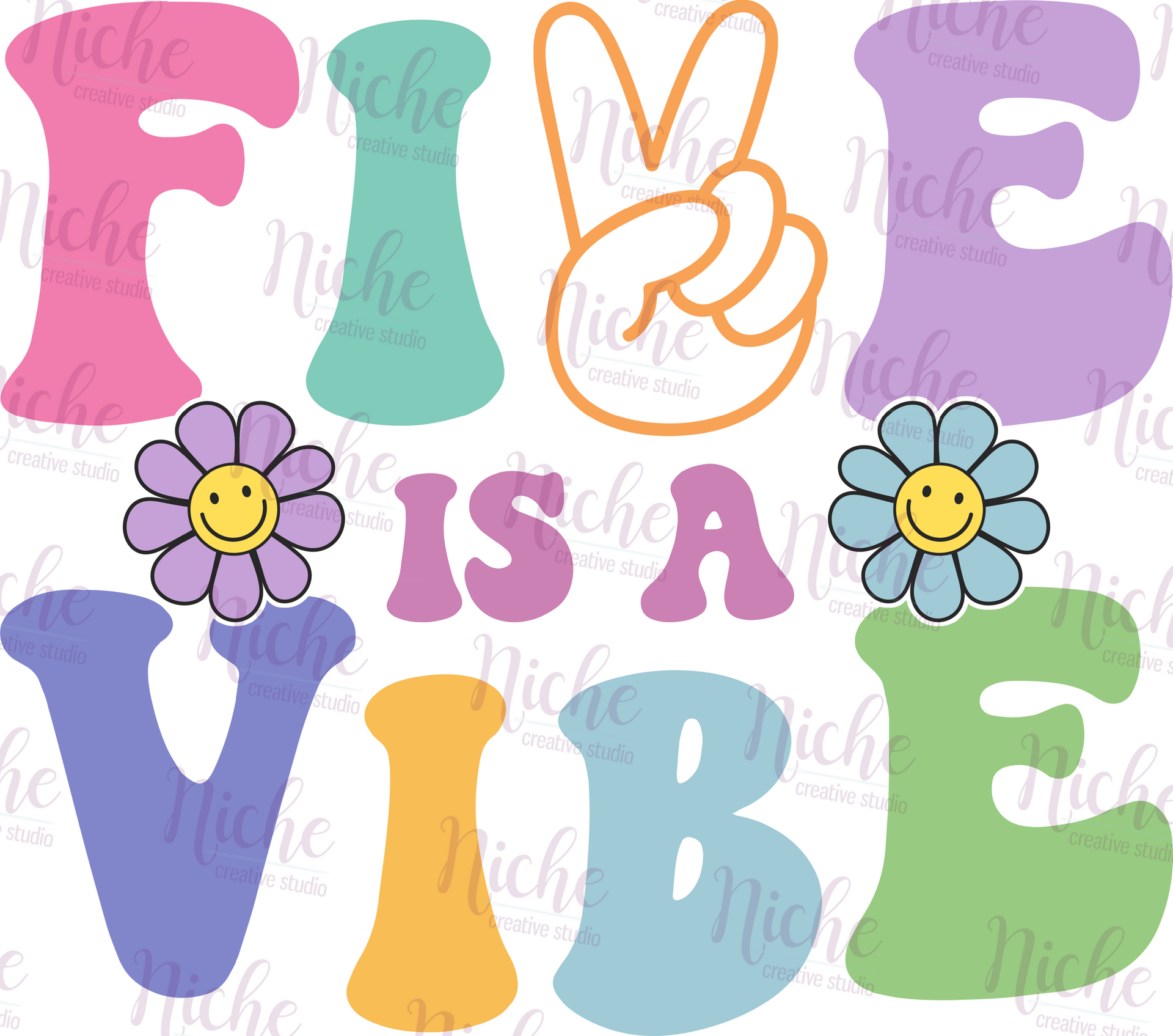 BIR1541 Five is a Vibe Decal – Niche Creative Studio