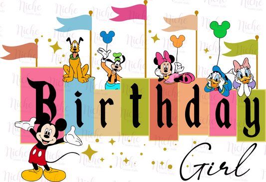 -BIR1653 Mouse Friends Birthday Girl Decal