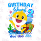 -BIR1690 Birthday Shark Blue Decal