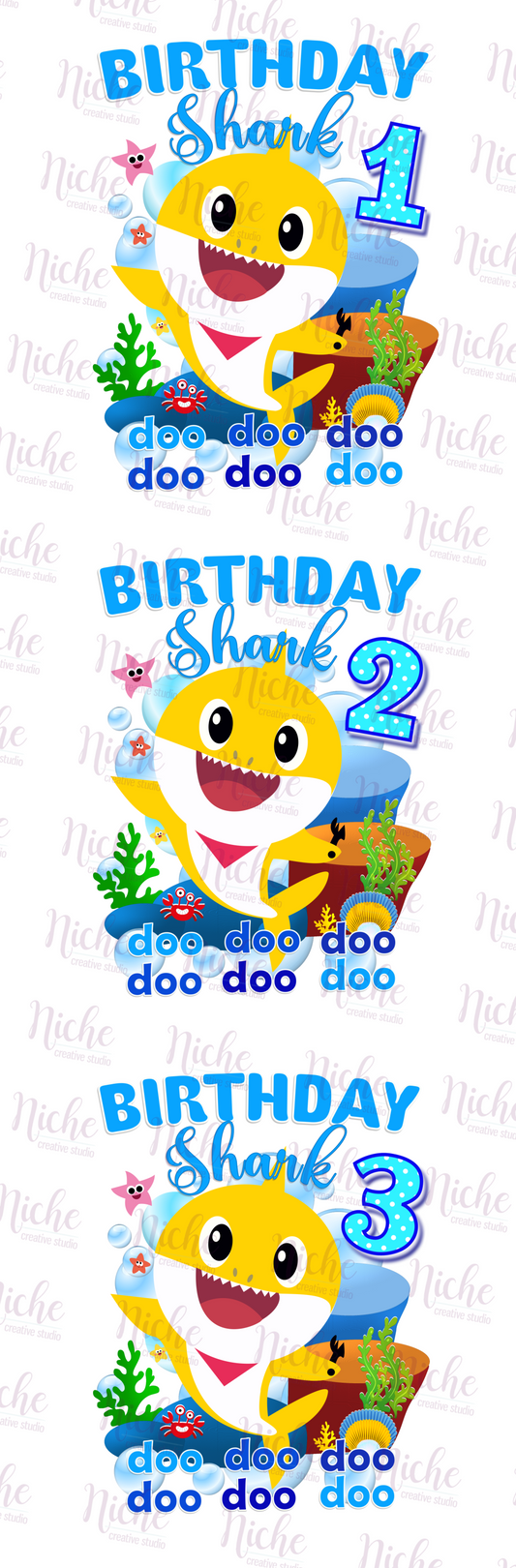 -BIR1690 Birthday Shark Blue Decal