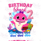 -BIR1690 Birthday Shark Pink Decal