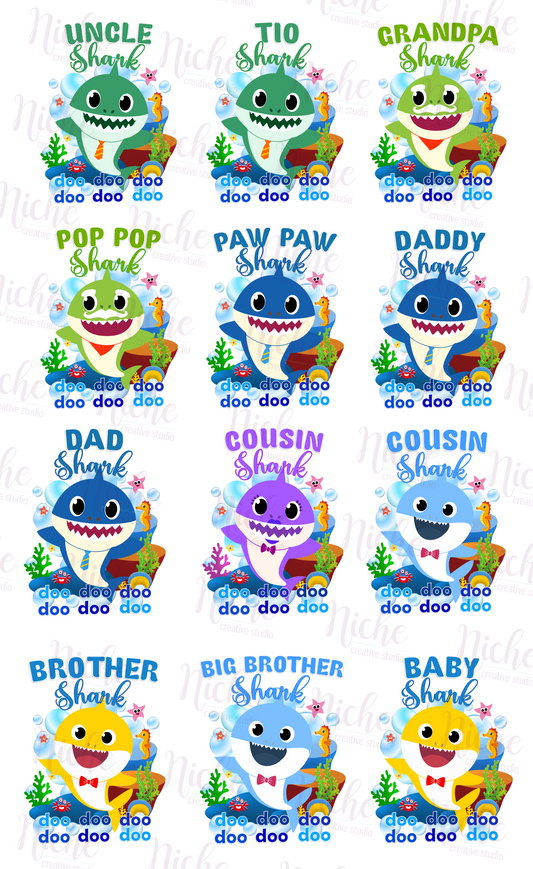 -BIR1692 Shark Family Decal