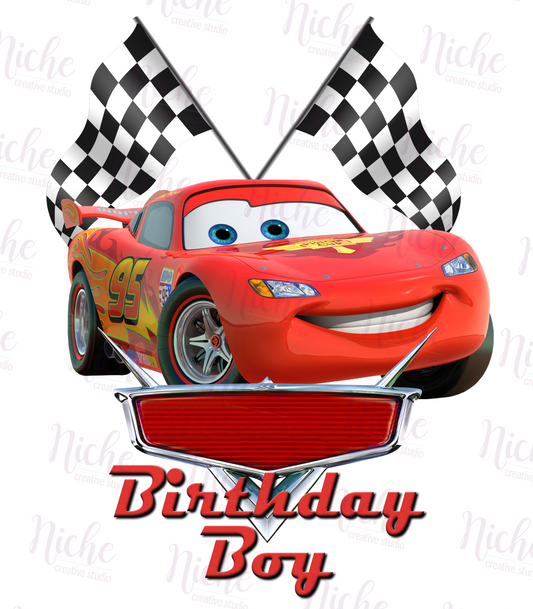 -BIR2923 Race Car Birthday Boy Decal