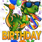 -BIR5033 Dino 5th Birthday Decal