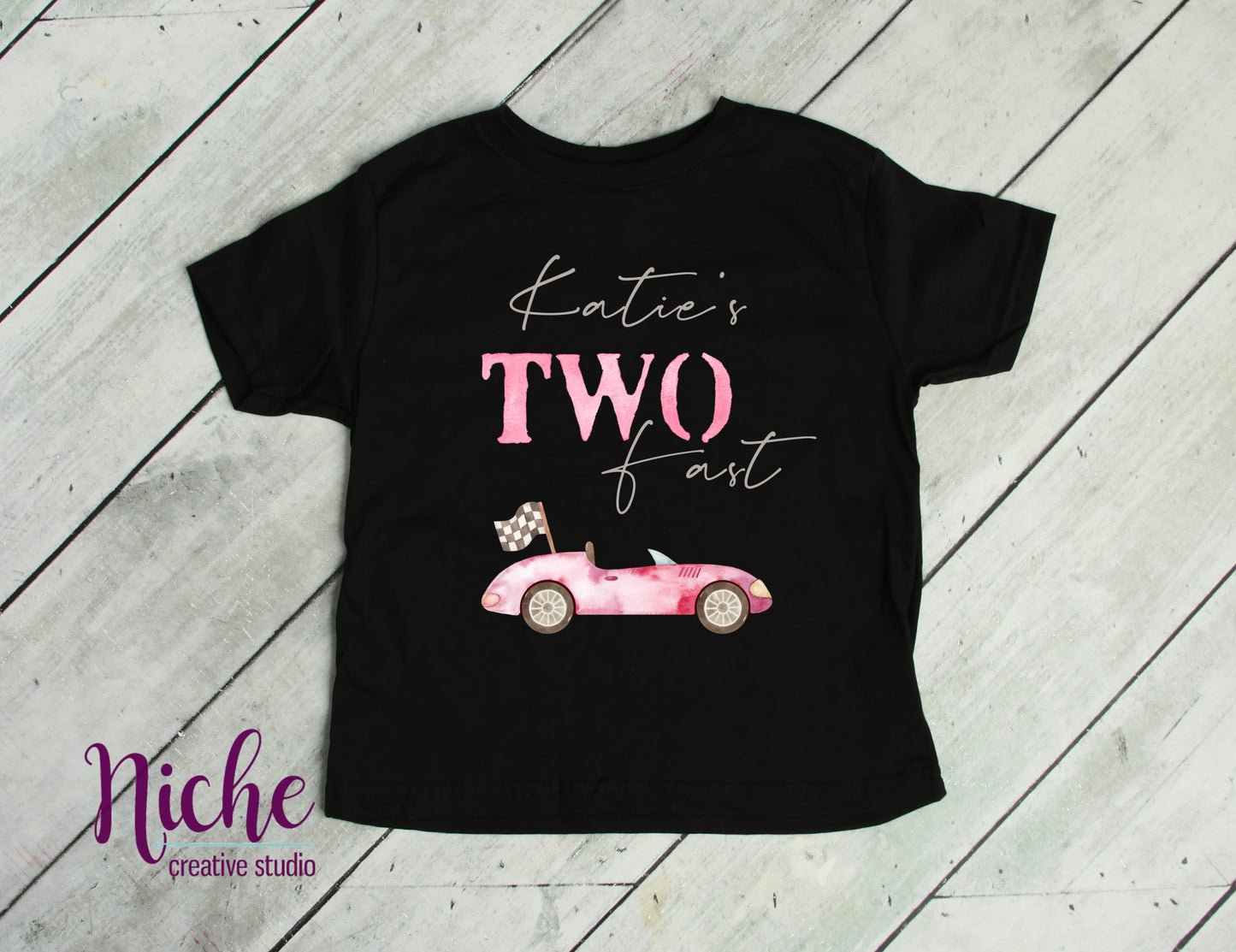 -BIR5188 Pink Race Car 2nd Birthday Decal