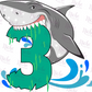 -BIR532 Shark Birthday 3 Decal