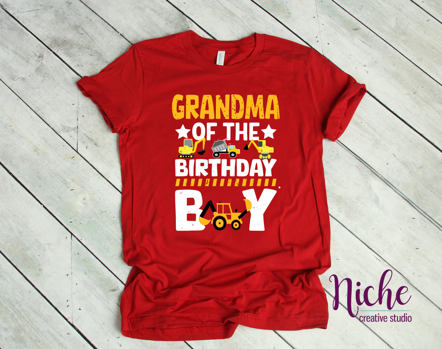 -BIR6057 Grandma of the Birthday Boy Construction Decal