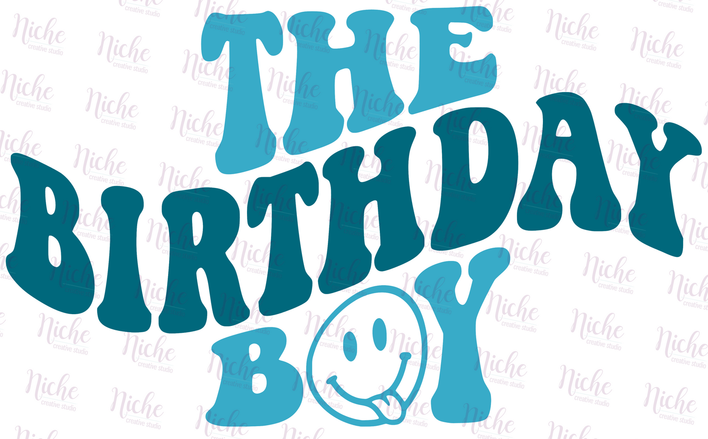 -BIR716 The Birthday Boy Retro Wavy Decal