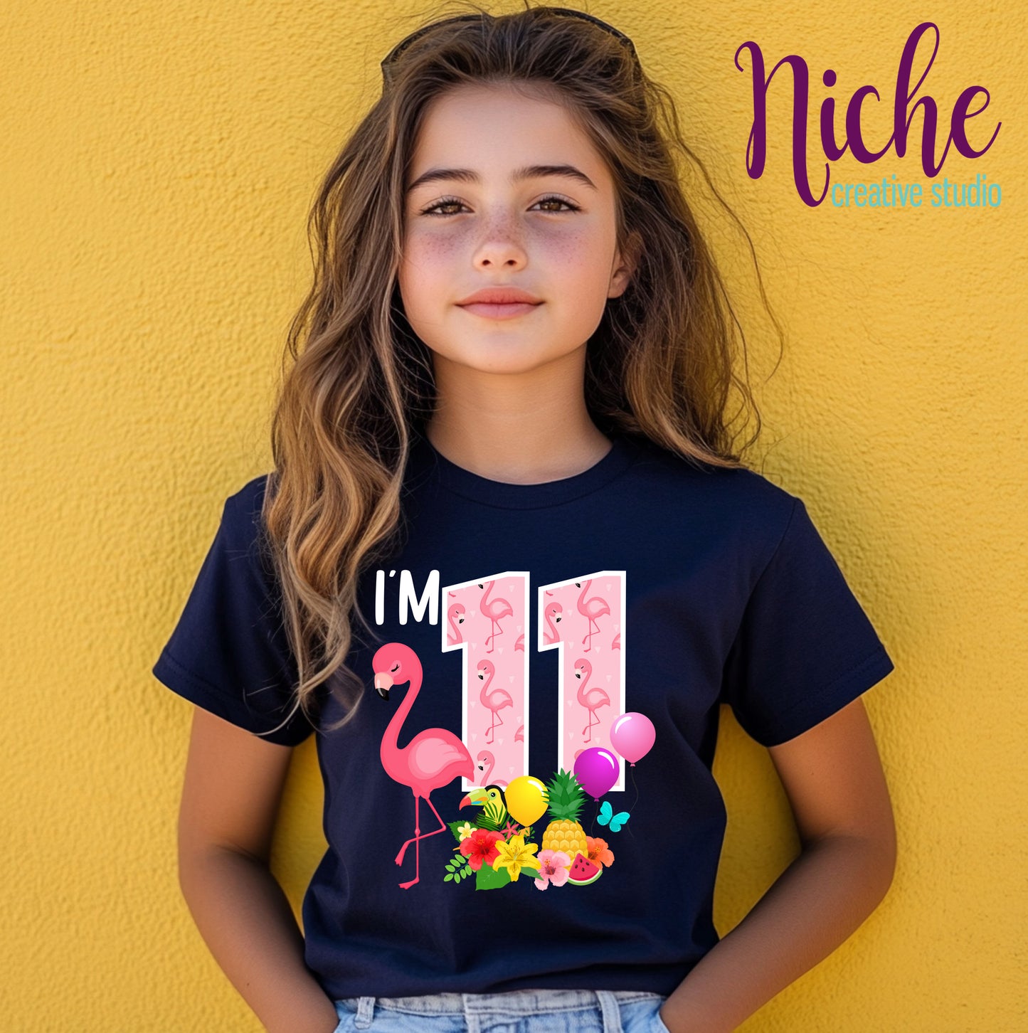 -BIR8240 Flamingo I'm 11 Decal