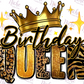 -BIR835 Birthday Queen Gold Decal