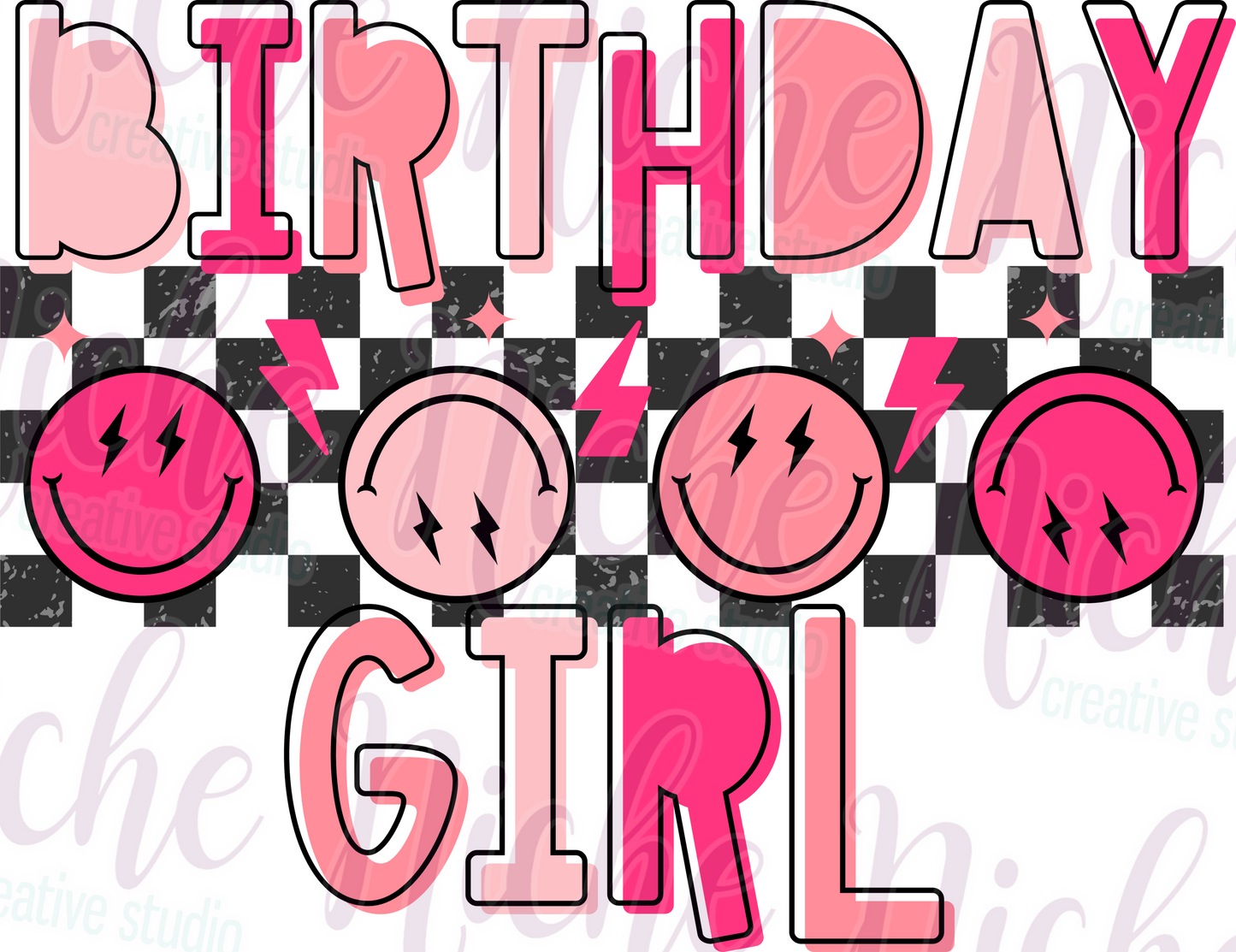 -BIR8606 Birthday Girl Checkered Decal