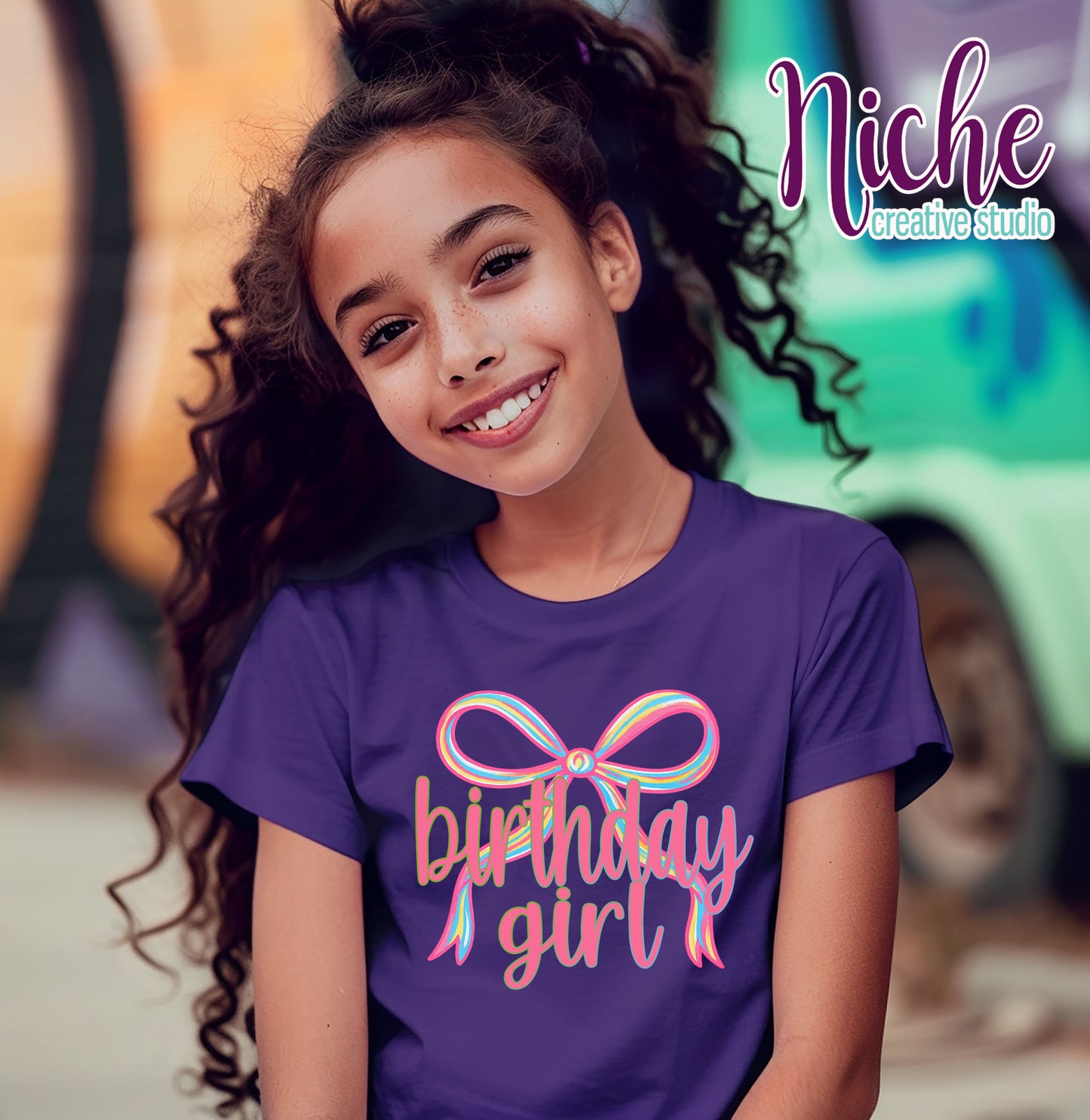 -BIR8610 Preppy Birthday Girl Bow Decal