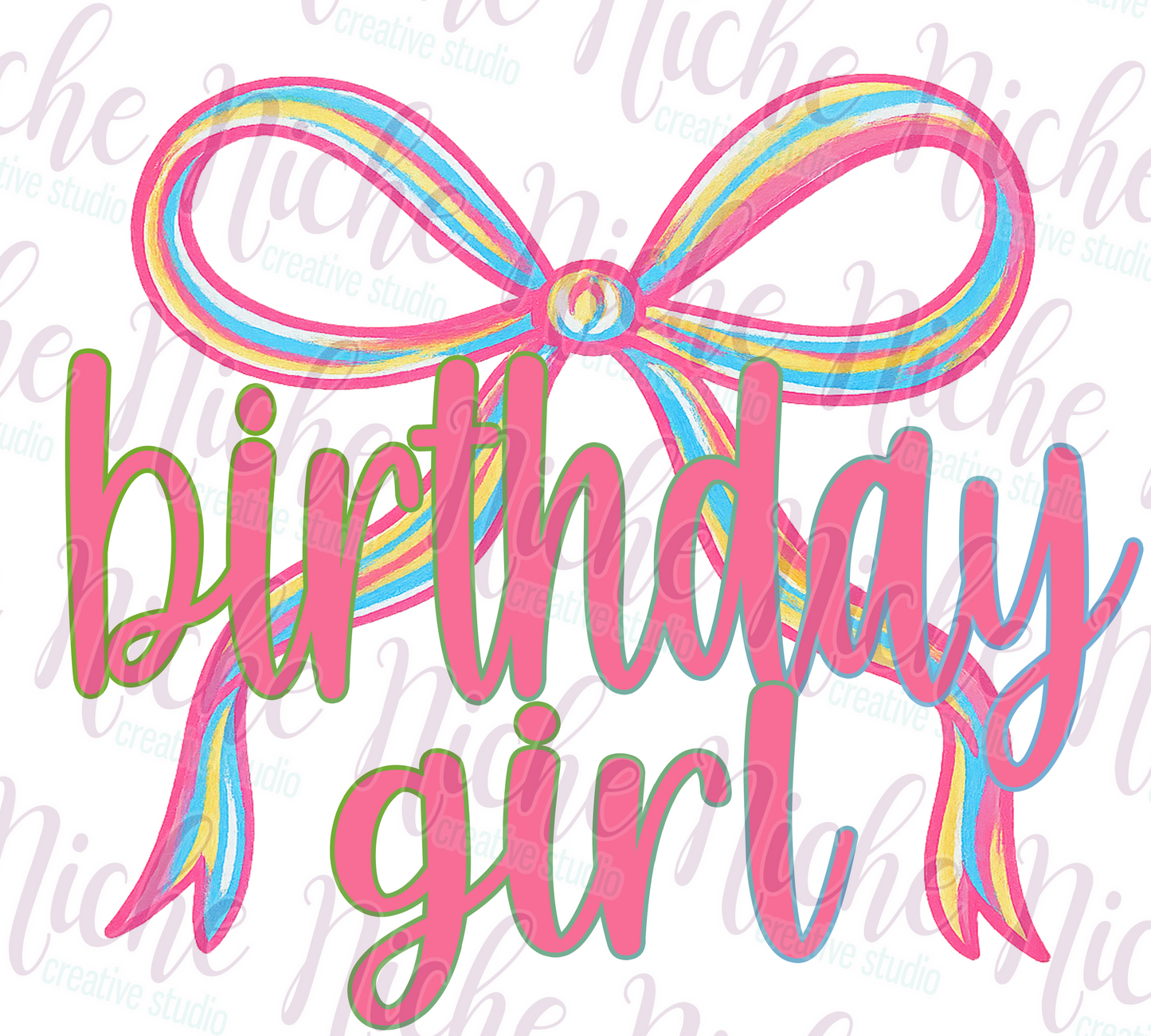-BIR8610 Preppy Birthday Girl Bow Decal
