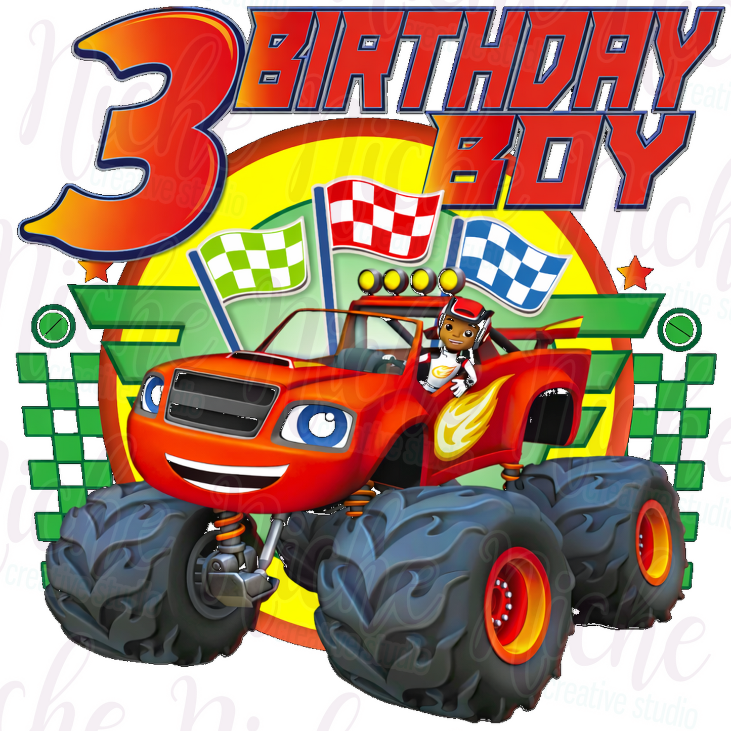 -BIR8612 Birthday Boy Monster Truck Decal