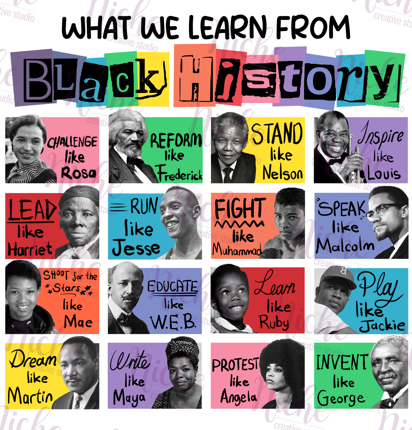 -BLA1568 Learn from Black History Decal
