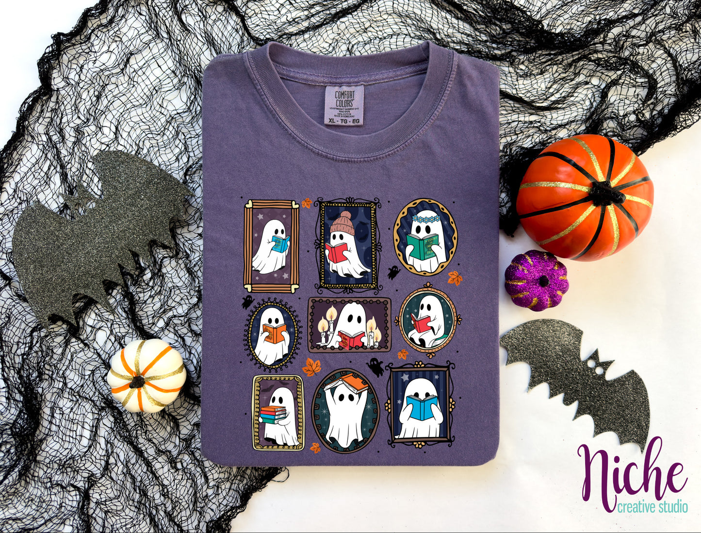 -BOO8308 Ghost Book Lover Decal