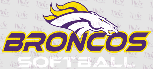 -BRO1075 Broncos Softball Decal