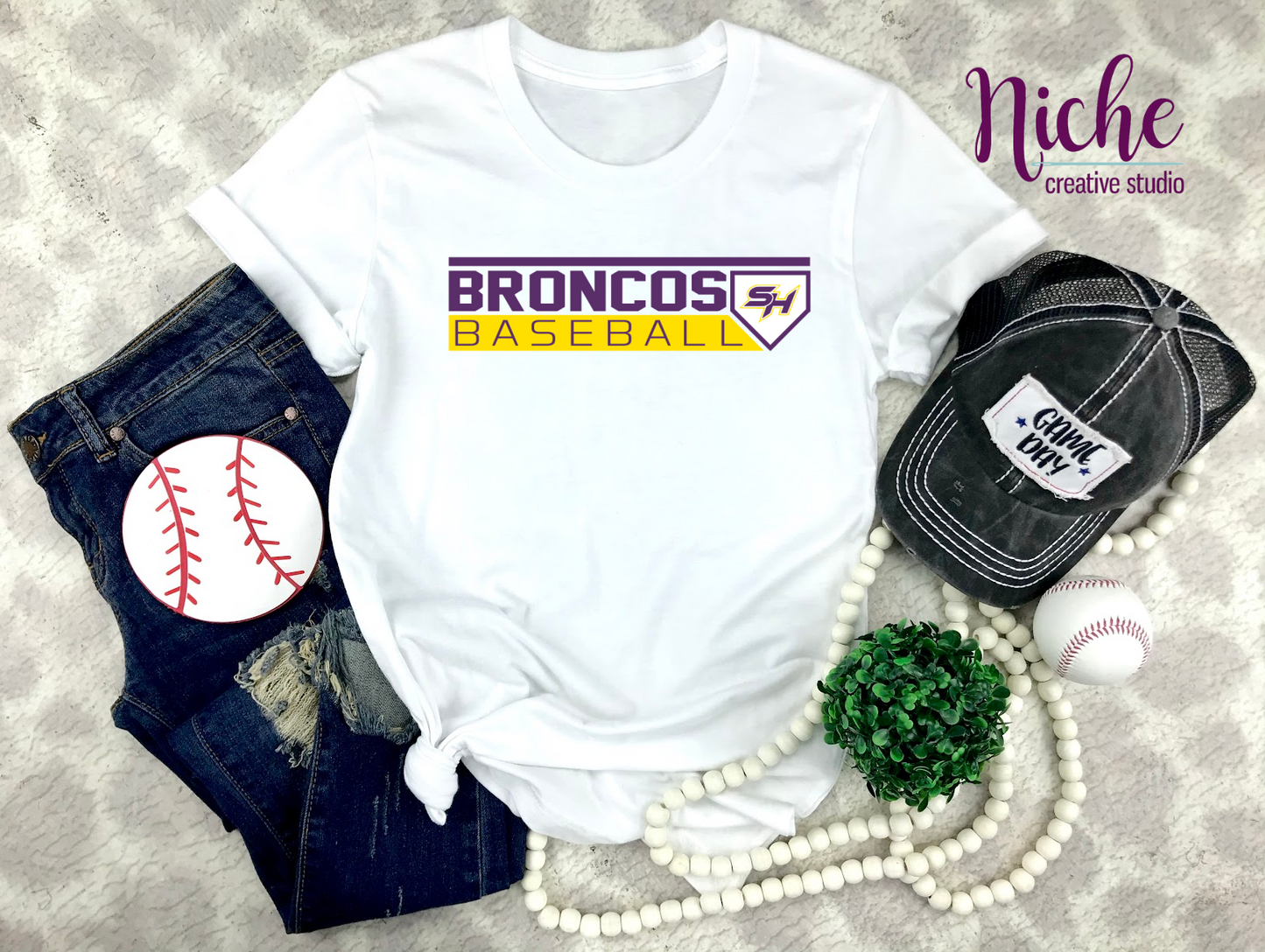 -BRO1520 Broncos Baseball 1 Decal