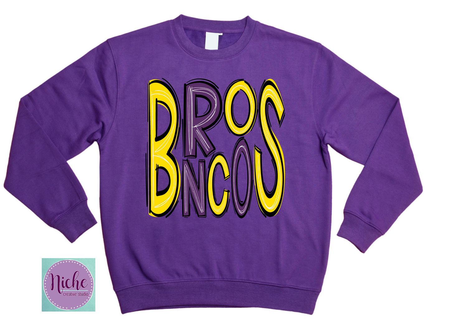 -BRO1934 Broncos Doodle Decal