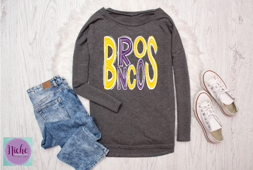 -BRO1934 Broncos Doodle Decal