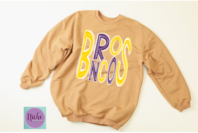 -BRO1934 Broncos Doodle Decal