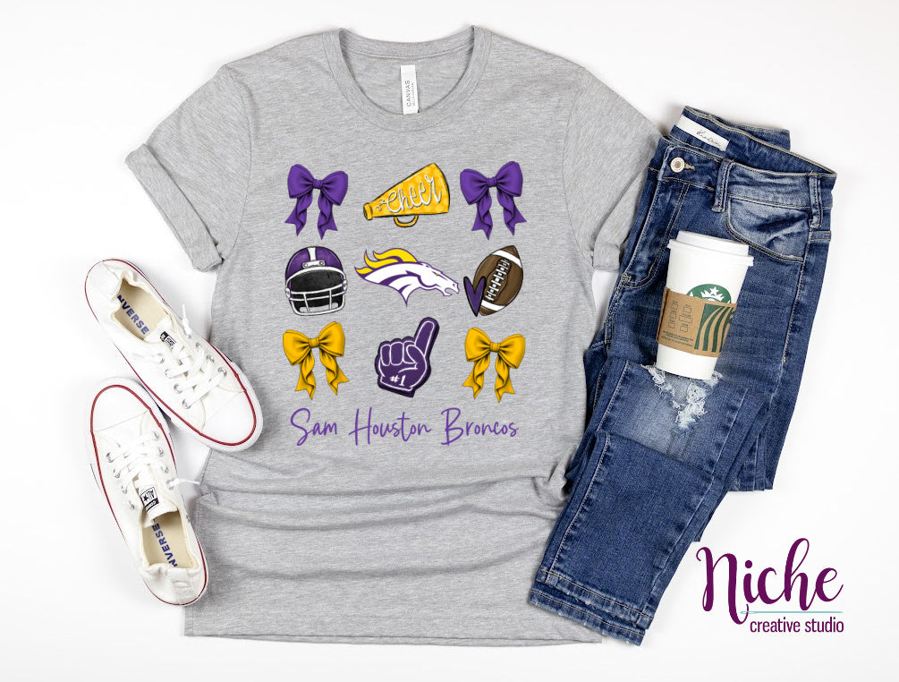 -BRO1964 Football and Bows Decal