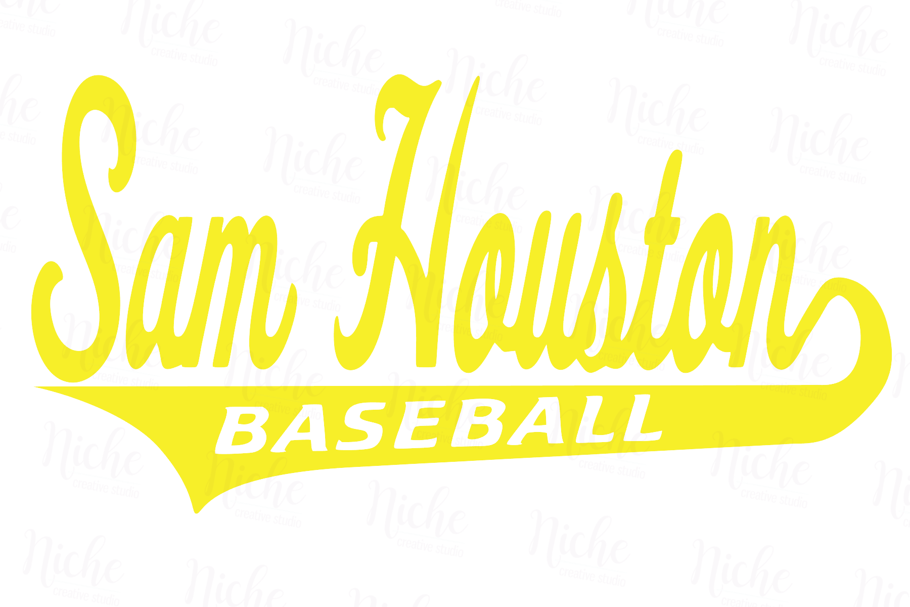 BRO259 Sam Houston Baseball Swoosh Decal Niche Creative Studio bro259-sam-houston-baseball-swoosh-decal-niche-creative-studio