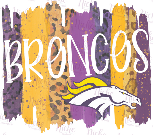 -BRO3093 Broncos Leopard Brushstroke Decal
