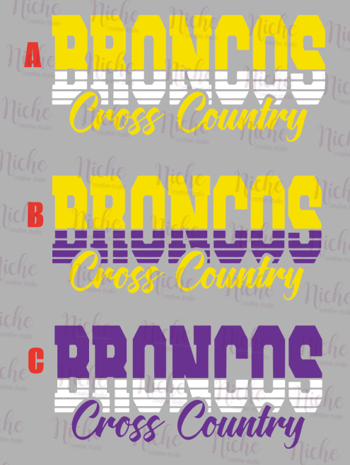-BRO3100 Broncos Cross Country Decal