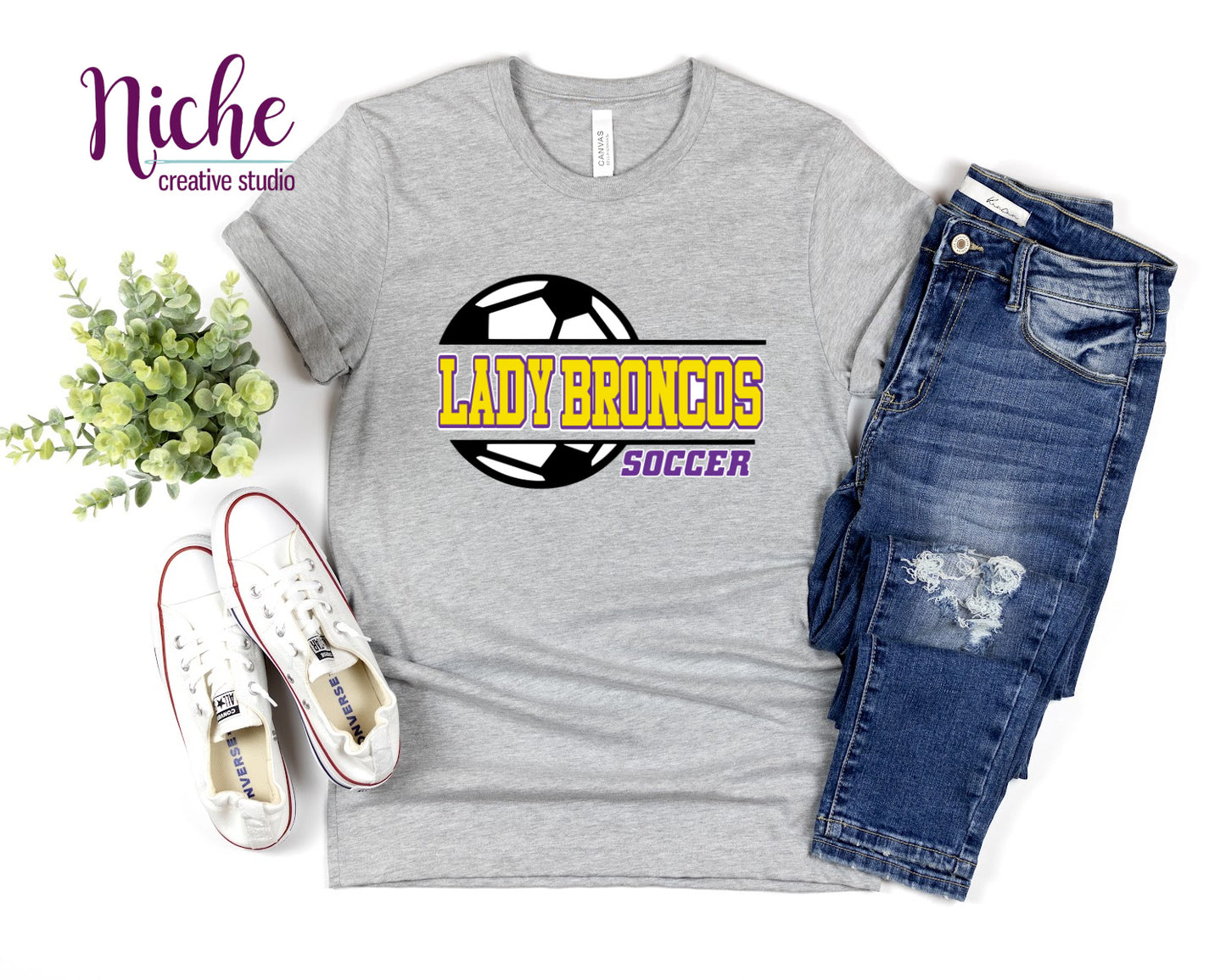 -BRO3104 Lady Broncos Soccer Decal