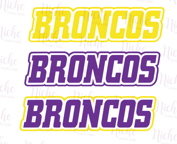 -BRO3109 Broncos Retro Lettering Decal