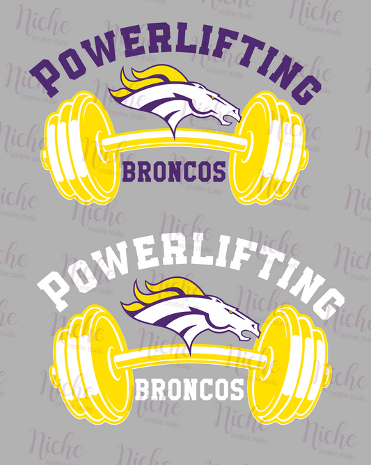 -BRO3111 Powerlifting Broncos Decal