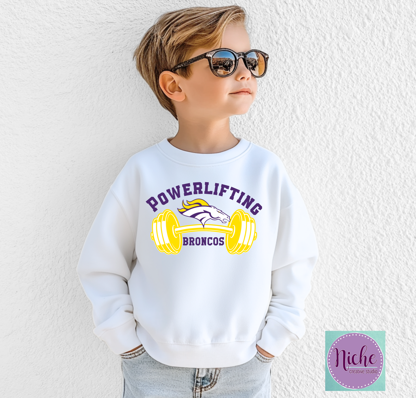 -BRO3111 Powerlifting Broncos Decal