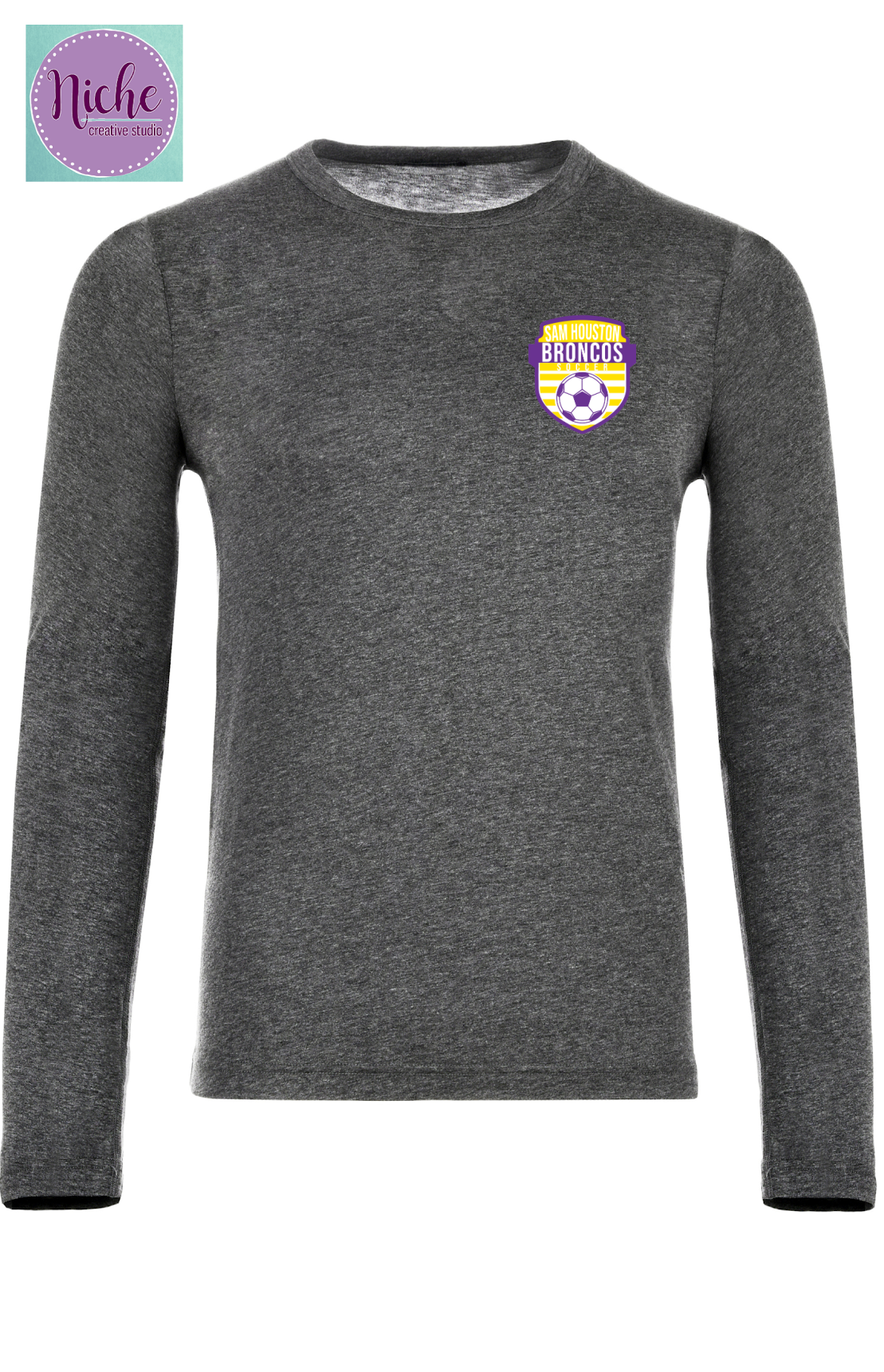 -BRO3112 Sam Houston Broncos Badge Soccer Decal