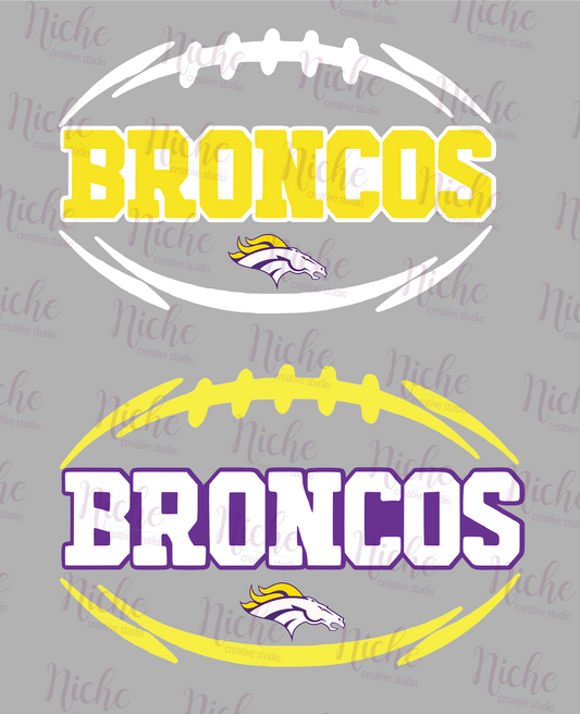 -BRO3117 Broncos Football 2 Decal