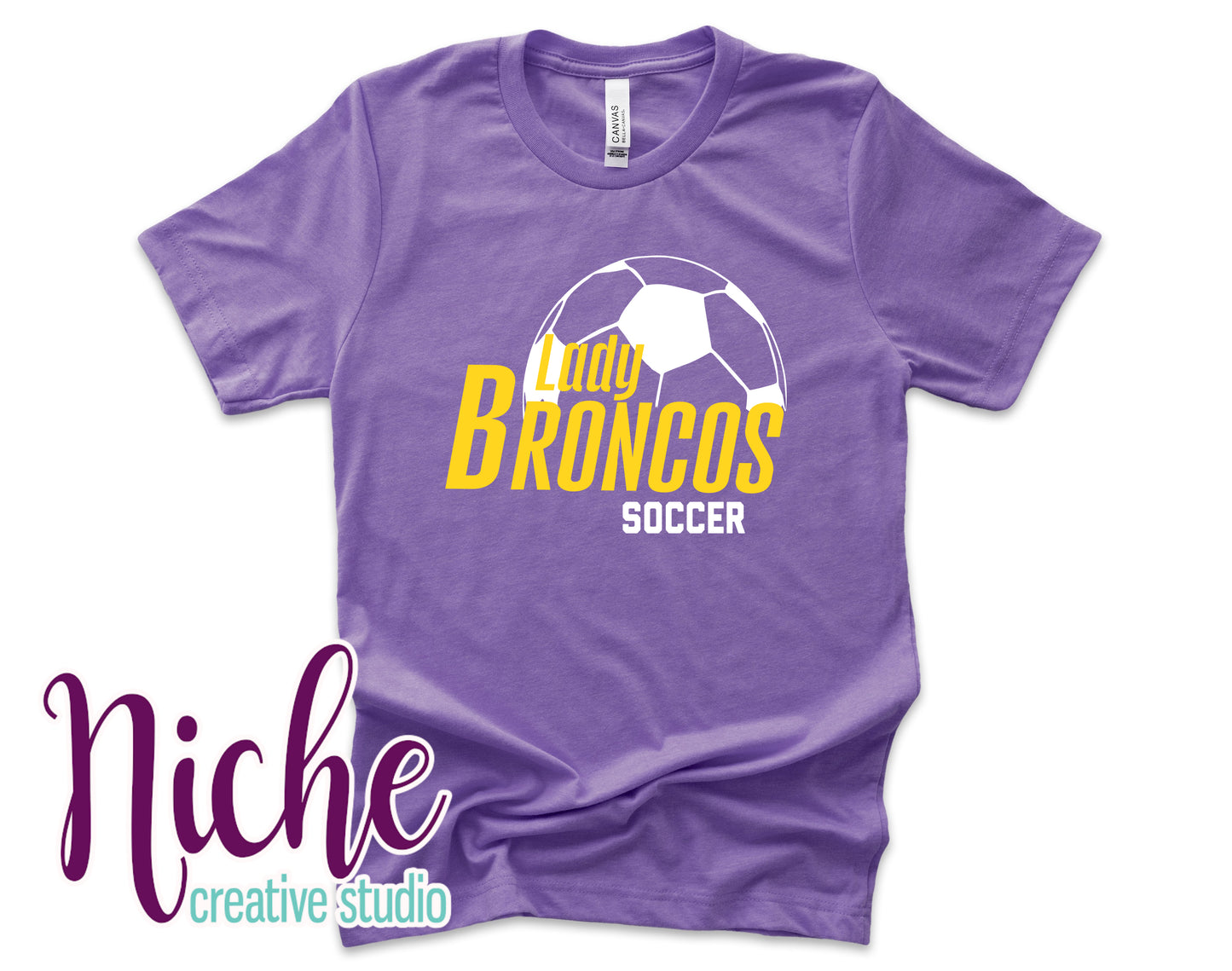 -BRO3413 Lady Broncos Soccer Decal