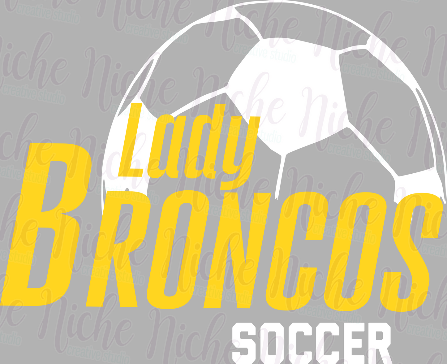 -BRO3413 Lady Broncos Soccer Decal