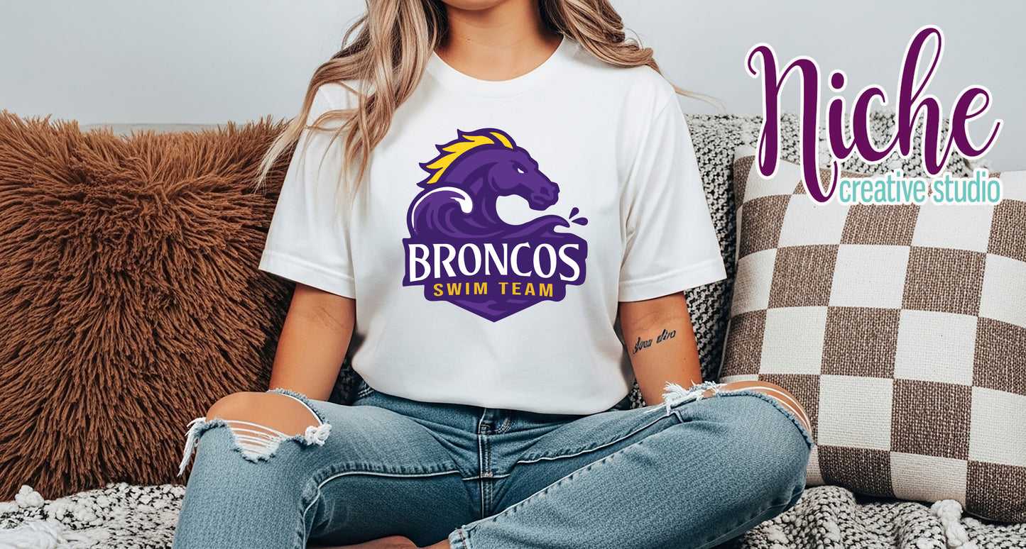 -BRO3414 Broncos Swim Team Decal