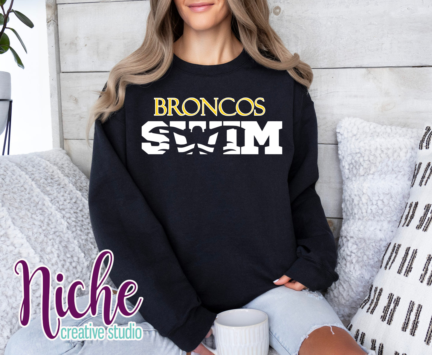 -BRO3415 Broncos Swim Decal