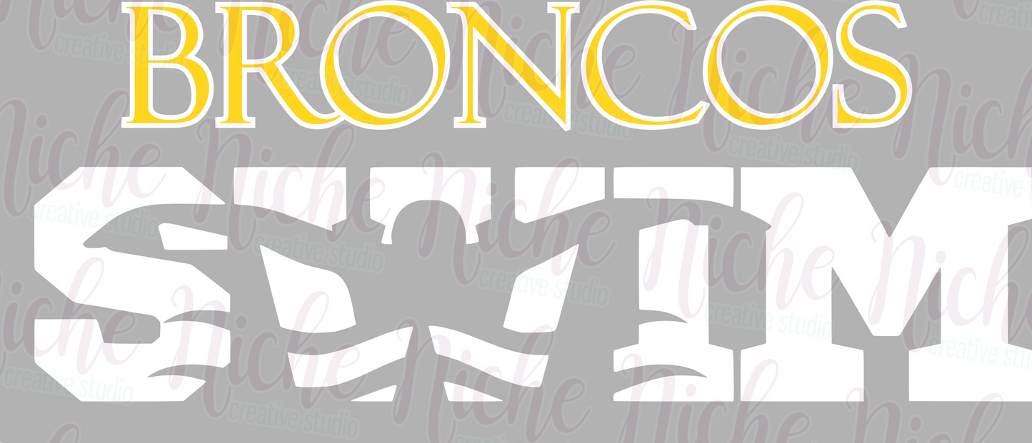 -BRO3415 Broncos Swim Decal