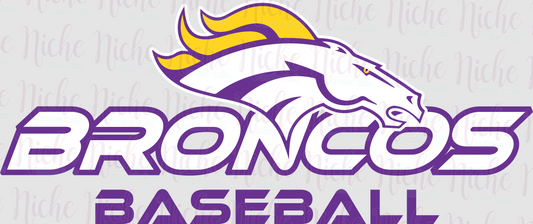 -BRO3422 Broncos Baseball Decal