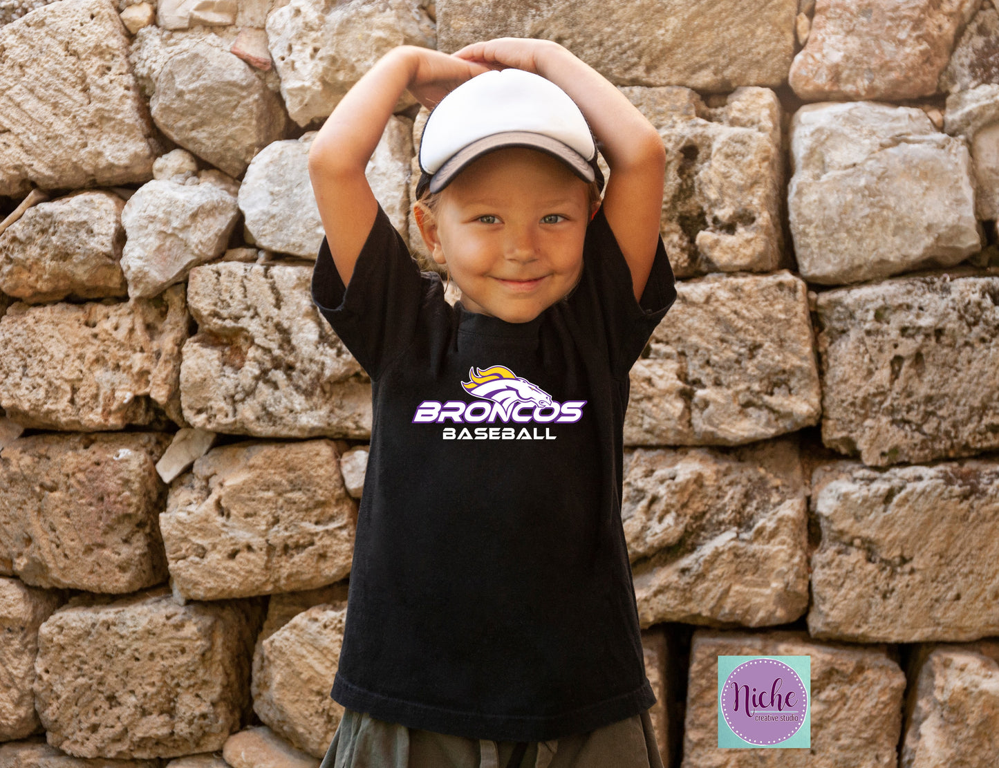 -BRO3422 Broncos Baseball Decal