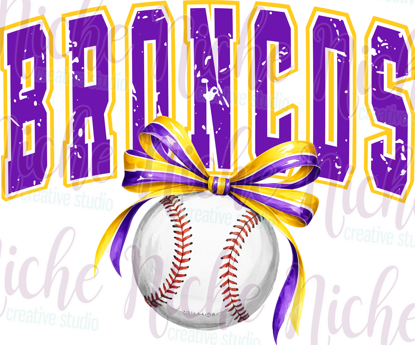 -BRO4396 Broncos Baseball Bow Decal