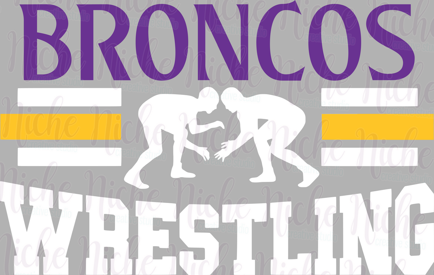 -BRO4497 Broncos Wrestling Decal